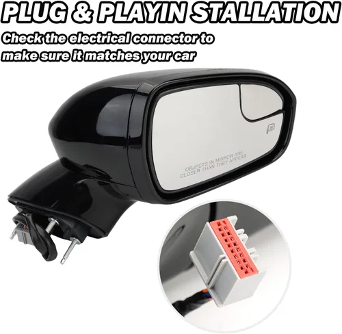 Miniatura 5 de Espejo lateral derecho del pasajero para Ford Fusion Sedan S SE SE Híbrido 2013 2014 2015 2016, espejo eléctrico con calefacción, luz de señal