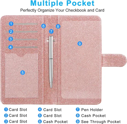 Miniatura 4 de ACdream Checkbook Cover, Leather RFID Blocking Check Book Wallet