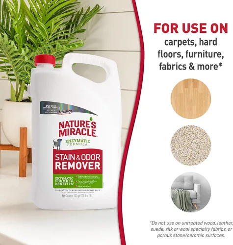Miniatura 8 de Nature's Miracle Removedor de manchas y olores para perros, fórmula de control de olores, repuesto, 1.33 galones