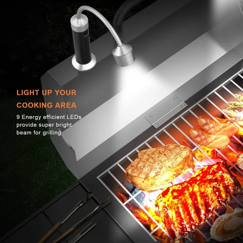 Miniatura 2 de FIREOR - Accesorios de iluminación para parrilla de barbacoa para exterior, luces LED magnéticas para BBQ con cuello de ganso flexible resistente a