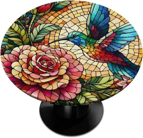 Miniatura 41 de Mantel Redondo con Elástico para Mesa de Playa, Diseño de Estrella de Mar, Cubierta de Mesa Circular, Impermeable, Lavable, de Poliéster, Pequeñas