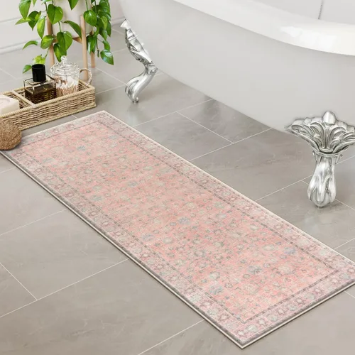 Miniatura 12 de Uphome Alfombra de baño bohemia de 18 x 26 pulgadas, extra suave, antideslizante, absorbente, de secado rápido, lavable a máquina, alfombra de ducha