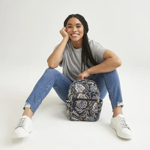 Miniatura 4 de Mochila pequeña de algodón para mujer, Medallón Tranquil - Algodón Reciclado