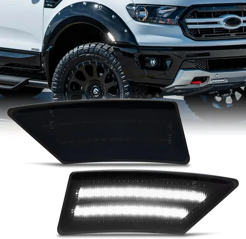 Miniatura 8 de Gempro Luces LED de señal de parachoques delantero para Ford Ranger Lariat 2019-2023, 2 unidades, lente ahumada LED ámbar