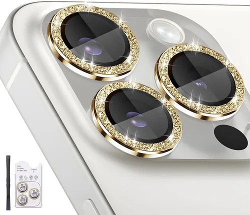 Miniatura 19 de Protector de lente de cámara para iPhone 16 Pro/iPhone 16 Pro Max, protector de lente de anillo de cámara de vidrio templado individual con bandeja