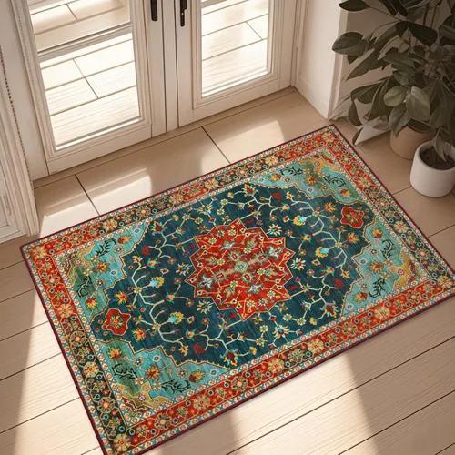 Miniatura 40 de WILLSUN Alfombras lavables de área, alfombras grandes antideslizantes de 5 x 7 pulgadas estilo bohemio para sala de estar, dormitorio, alfombra