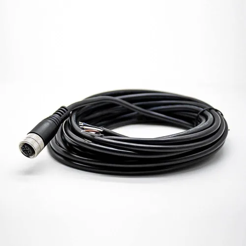 Miniatura 39 de Elecbee Cable M12 A-Code Conector recto de cabeza hembra individual Cable eléctrico de enchufe de aviación (cable de 12 pines 1M/3.3 pies)