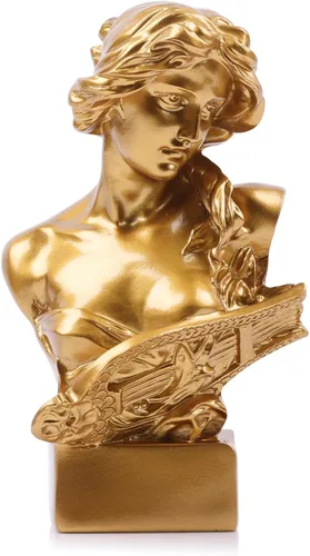 Miniatura 10 de LCCCK Estatua de busto de mitología griega negra de 6 pulgadas de alto, estatua de Afrodita de resina y escultura para decoración de habitación