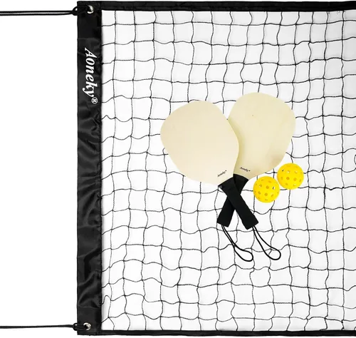 Miniatura 8 de Aoneky Juego de paletas de pickleball de madera para interiores o exteriores