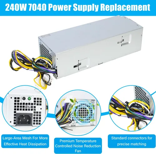 Miniatura 2 de Reemplazo de fuente de alimentación mejorada de 240 W 3650 para Dell Optiplex 3650 7040 3040 3656 5040 (SFF) B240NM-00 HU240AM-00 AC240EM-00 P/N