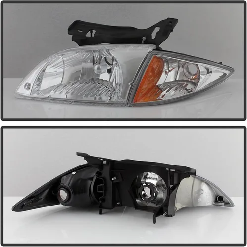 Miniatura 2 de ACANII - Para faros Chevy Cavalier 2000-2002 + luces de esquina de 4 piezas de repuesto para conductor + lado del pasajero