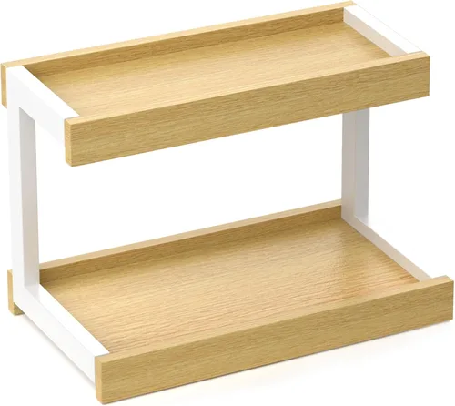 Miniatura 14 de MARTY Organizador de especias de 2 niveles para encimera, estación de café de 15.8 pulgadas de largo, organizador de baño, estante de mostrador