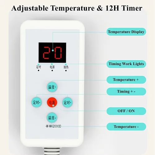 Miniatura 4 de Electric Heating Pads w/Adjustable Temperature & Timer, Heated Floor Mats, Electric Carpet Area Rug, Under Desk Foot Warmer Electric Space