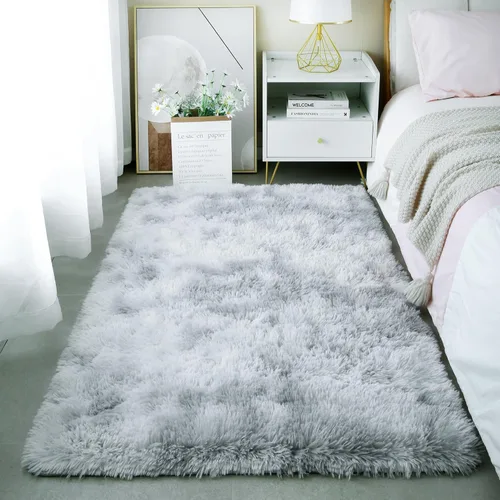 Miniatura 74 de KCHOWUA Alfombras Esponjosas y Peludas de Unicornio para Dormitorio de Niñas, 3x5 pies Lavable Antideslizante Alfombra de Área Shag Peluda para Sala