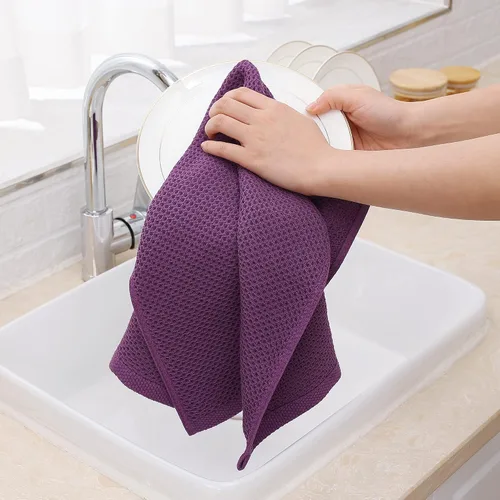 Miniatura 149 de Homaxy Trapos de cocina de 100% algodón, tejido de punto gofre, ultrasuaves, absorbentes y de secado rápido, 12 x 12 pulgadas, paquete de 6, blanco