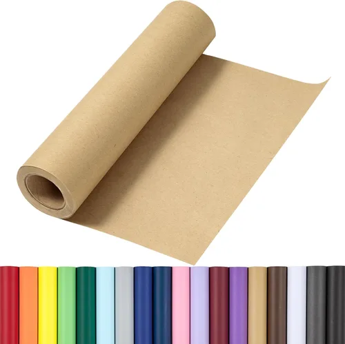 Miniatura 8 de RUSPEPA Rollo de papel de regalo azul marino kraft, 17.5"x 393" (32.8'), papel de regalo reciclable azul para regalos de cumpleaños, cubierta