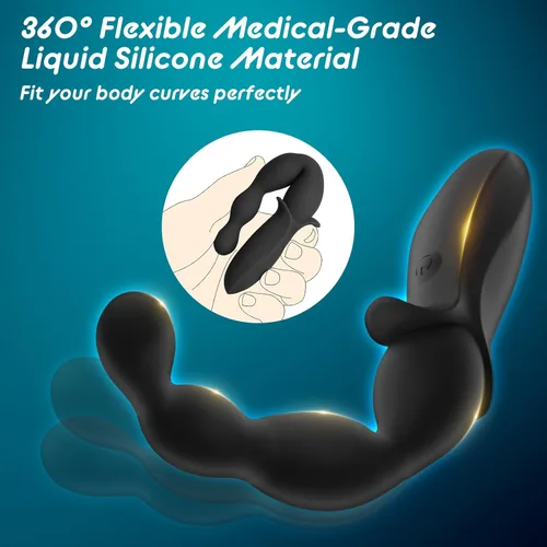 Miniatura 5 de Enchufe anal vibratorio para principiantes, juguete sexual para adultos, para hombres, mujeres, parejas, masajeador de próstata de silicona flexible
