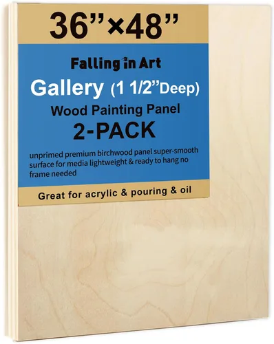 Miniatura 9 de Falling in Art Paquete de 2 paneles de lienzo de madera sin terminar, kit de paneles de madera de abedul de galería de 18 x 24 pulgadas, tablas