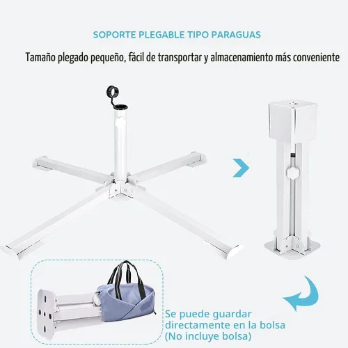 Miniatura 7 de Soporte portátil plegable para sombrilla de playa, soporte portátil para sombrilla de patio, tamaño de anclaje de sombrilla para exteriores, más