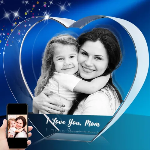 Novgarden Foto de cristal 3D, regalos personalizados para el día de la madre, regalos conmemorativos para mujeres y ella, en cumpleaños,
