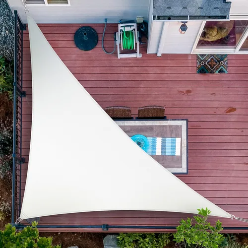 ShadeMart - Toldo parasol tipo vela, triángulo derecho blanco de 12 x 12 x 17 pies, tela impermeable al agua y resistente a los rayos UV,