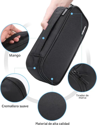 Miniatura 5 de YOKUMA Estuche para lápices, bolsa de lápices de gran capacidad, caja de lápices con cremallera estética, suministros de regreso a clases