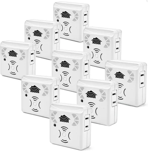 Riddex Sonic Plus - Repelente ultrasónico de plagas, se conecta con salidas adicionales para uso en interiores, repelente de insectos, repelente de