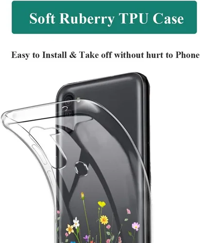 Miniatura 4 de Unov Funda diseñada para Galaxy A11, funda transparente para teléfono con [patrón antideslizante en relieve], protección delgada a prueba de golpes