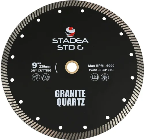 Miniatura 18 de SBD101C Hoja de sierra de diamante de 4 pulgadas de corte continuo turbo seco - Corta granito cuarcita, compatible con amoladora, cortador