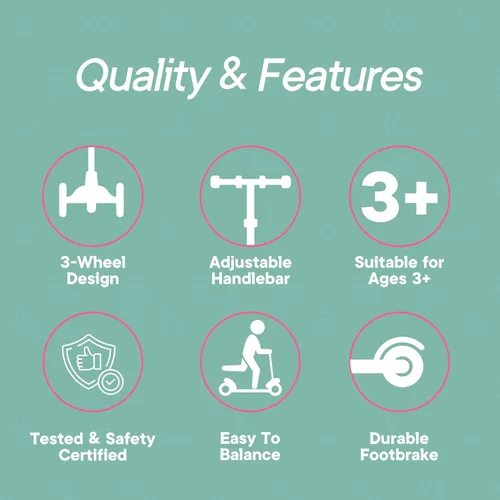Miniatura 5 de Dribbl - Patineta de 3 ruedas para niños - Tecnología de inclinación para dirigir, manillar de altura ajustable, plataforma antideslizante ancha