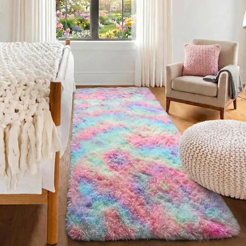 Miniatura 142 de ONASAR - Alfombra de pasillo negra de 2 x 6 pies, esponjosa, lavable, ultrasuave, afelpada, peluda, tapete para bebés, dormitorio de niños, armario