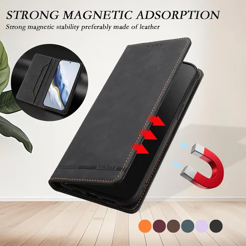 Miniatura 4 de Funda para teléfono compatible con Blackview Oscal Flat 1c 【Bloqueo RFID】【Soporte para tarjetas con cierre magnético】 Funda negra