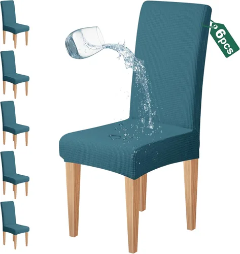 Miniatura 23 de Dioxide Juego de 4 fundas impermeables para sillas de comedor, fundas elásticas para sillas de comedor, fundas para sillas Parson, extraíbles