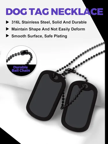 Miniatura 3 de Richsteel - Placa de identificación estilo Hip Hop militar para collar, fibra de carbón, colgante de bibliabala, para mujeres y hombres joya