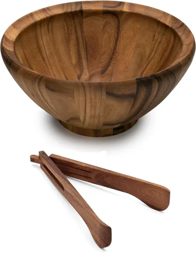 Miniatura 12 de Ironwood Gourmet Ensaladera de madera extra grande, madera de acacia, 12 x 12 x 7.25