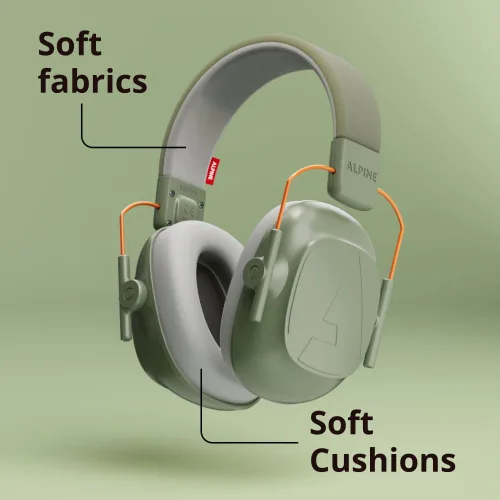 Miniatura 5 de Alpine Muffy Kids - Protección auditiva - Certificado CE y ANSI - Ajustable para edades de 3 a 16 años - Auriculares con cancelación de ruido - Verde