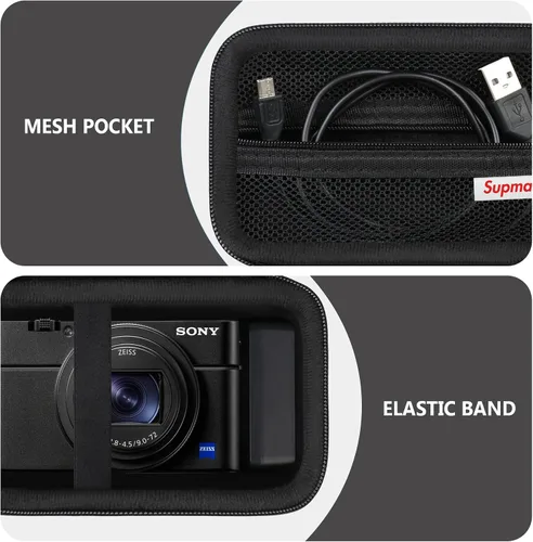 Miniatura 5 de Funda de transporte para cámara compacta Sony RX100 VII/ RX100 VI/ RX100 V/ RX100 IV/ RX100 III Premium Compact Camera, bolsa de viaje con bolsillo