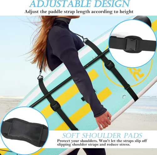 Miniatura 2 de Paddle Board Carry Strap, SUP Kayak Shoulder Straps Paddle Board Accessories for Women and Men Negro