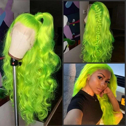 Miniatura 14 de 1001 #Color sintético rubio blanco encaje frente pelucas para mujeres pelo rubio platino largo cuerpo onda peluca resistente al calor fibra larga