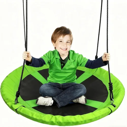 Miniatura 10 de Columpio para árbol de platillo de 40 pulgadas, 600 libras, capacidad de peso con 2 correas para colgar, tela Oxford 900D, marco de acero resistente