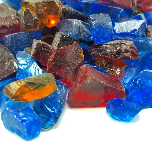 Miniatura 8 de (5 libras de mezcla de cobalto y azul de primera calidad, para interiores y exteriores, vidrio de fuego triturado para interiores y exteriores