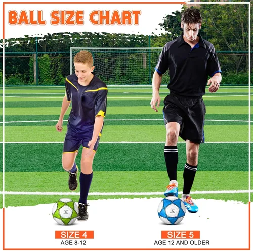 Miniatura 5 de Jenaai 4 pelotas de fútbol a granel con bomba y bolsa, pelota de fútbol desinflada, entrenamiento deportivo para adultos y adolescentes, fútbol