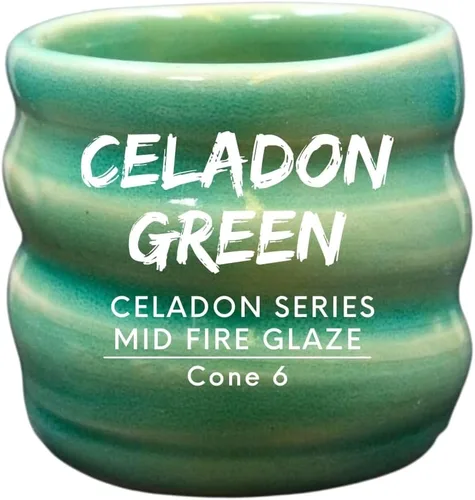 Miniatura 2 de Penguin Pottery - Set variado - Serie Celadon de Fuego Medio - Cono 6 - Incluye 8 frascos de 4 oz