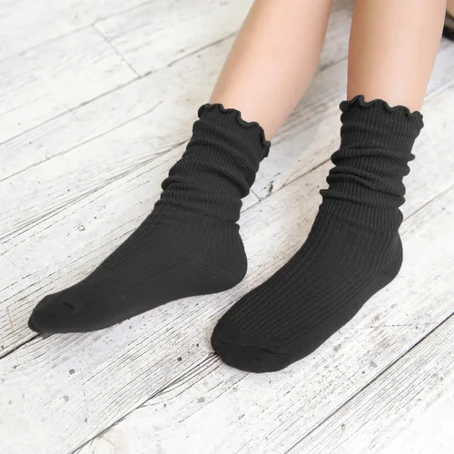 Miniatura 2 de KEREDA Calcetines con volantes para niñas, sin costuras, con puños giratorios, 6 pares
