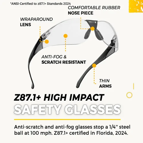 Miniatura 4 de TradeSmart High-Performance Earmuffs for Shooting Range & Shooting Eye Protection Glasses + Firearm Confidence Course Gafas transparentes - Amarillo