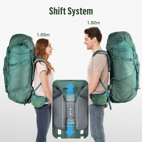 Miniatura 5 de Night Cat Mochila de senderismo con marco interno: Mochila de camping grande de 100L para hombres y mujeres que viajan cubierta impermeable