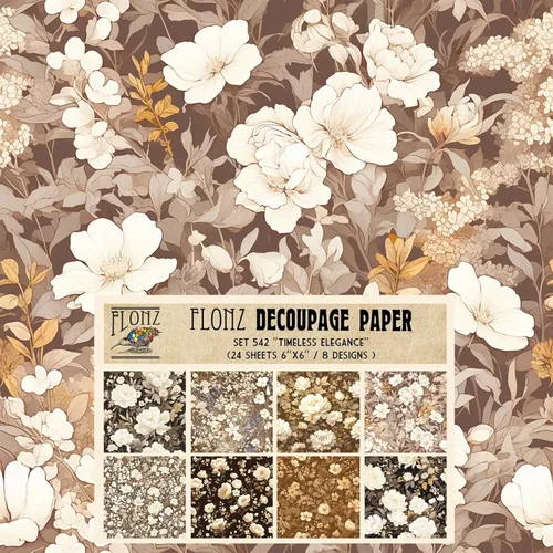 Miniatura 16 de Decoupage - Paquete de papel (24 hojas de 6 x 6 pulgadas) Floral Paradise in Blue # Papel de patrón de estilo vintage para decoupage, manualidades