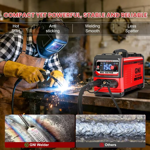 Miniatura 4 de GNI Soldador multiproceso, máquina de soldadura MIG/TIG/Stick, inversor IGBT, máquina mini soldadora portátil de 110 V, soldador MIG