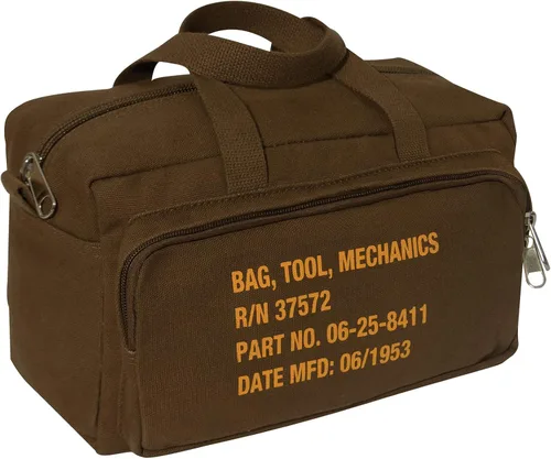 Miniatura 12 de Rothco 9113: Bolso de herramientas para mecánicos tipo G.I. con cremallera de bolsillo y sello militar Negro