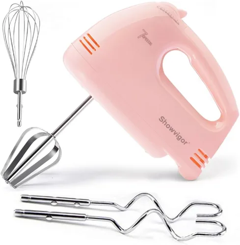 Miniatura 7 de Batidora de mano eléctrica portátil - Mezclador de cocina de 7 velocidades con 5 accesorios de acero inoxidable, batidor, batidor de alimentos